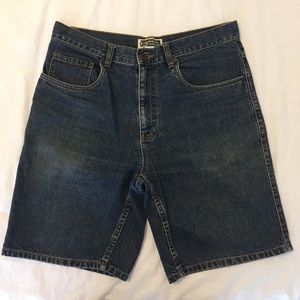 Route 66 Distressed Dark Wash Denim Shorts